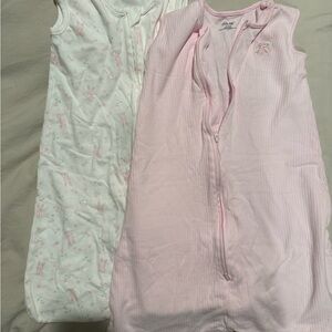 Pink and White Baby Sleep Sacks 6-12 mo